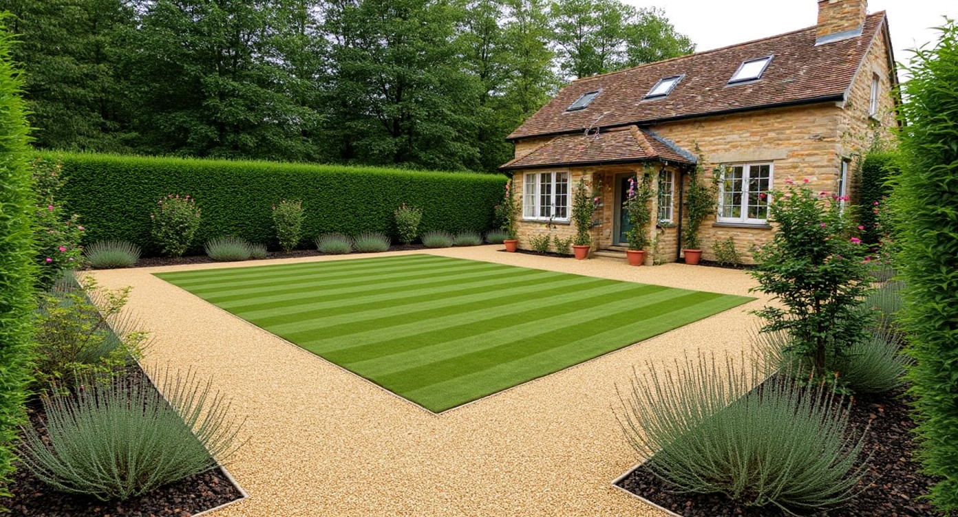 AI landscape design - Clean Garden style